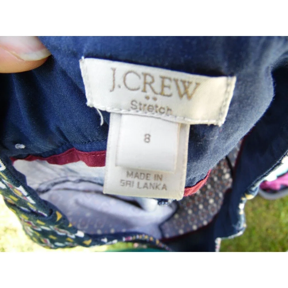 J Crew Pants Womens 8 Geometric  Fit Flat Front Capris